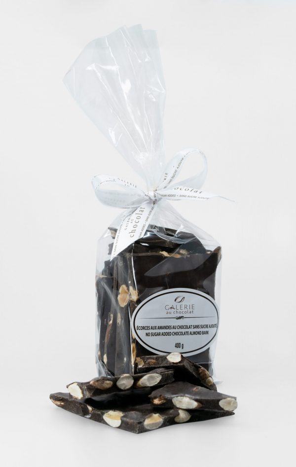 No Sugar Added Dark Chocolate Almond Bark 400g