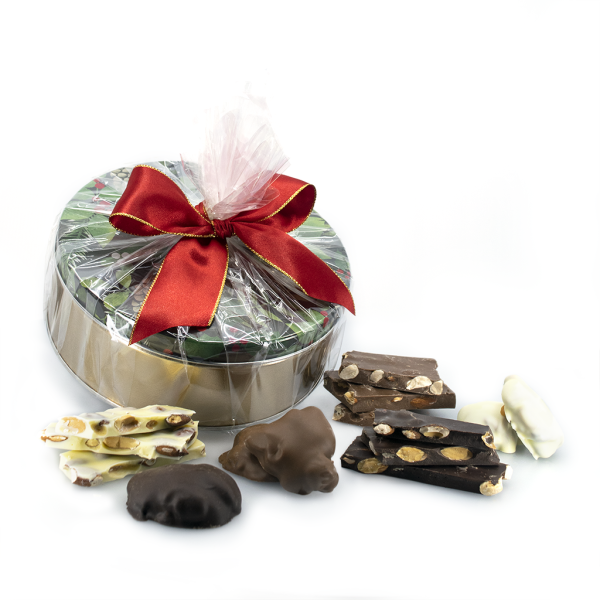 Temps des Fêtes – Coffret-cadeau Mélange d'Écorces de Chocolat aux Amandes et Rêves d'Amandes Caramélisés – 1kg