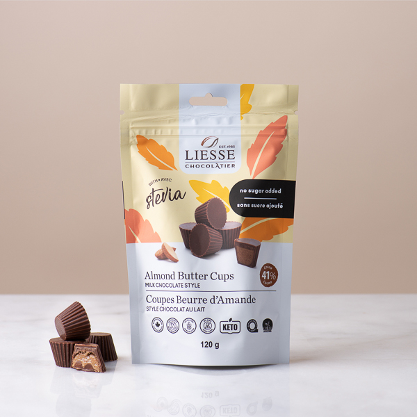 No Sugar Added - Almond Butter Cups-Milk Chocolate Style 120g