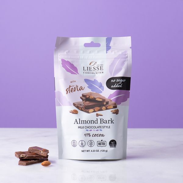 No Sugar Added - Almond Bark - Milk Chocolate Style 120g