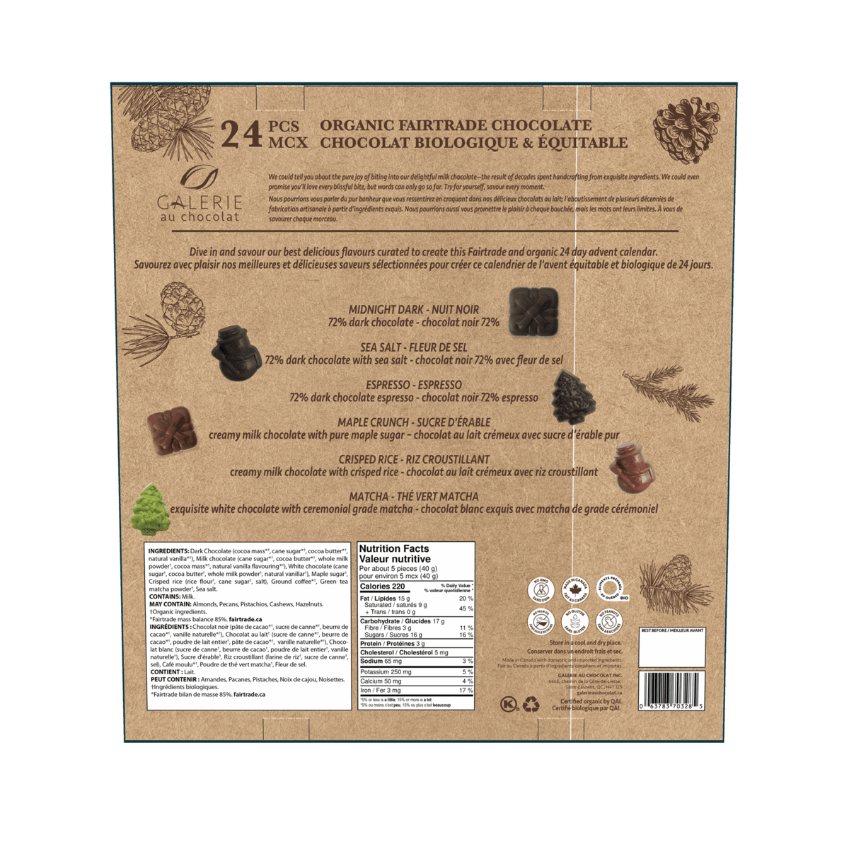 24 Jours de chocolat calendrier de l'avent